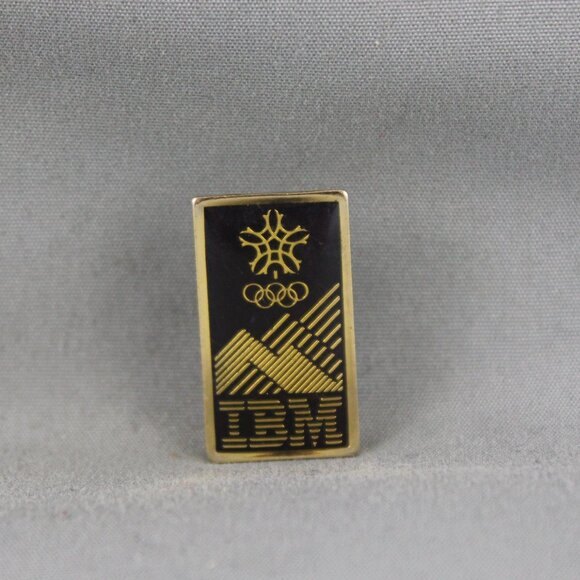 Calgary 88 Olympic Pin - IBM Sponsor Pin - Inlaid Pin - Picture 1 of 3